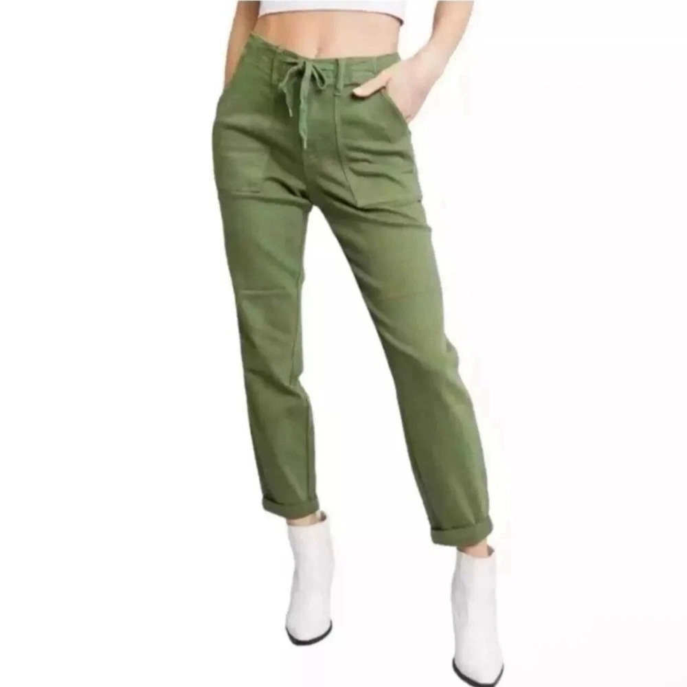 Judy Blue Women's Noel Drawstring Army Olive Green Pants Size 11/30 Cargo Jogger